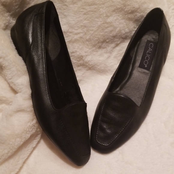 Calico Shoes - Women's Calico black leather flats